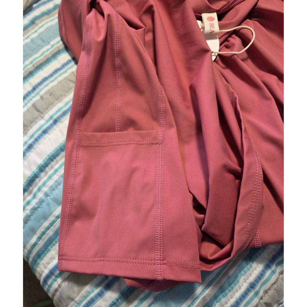 Beaully Women Pink Athletic Tennis Dress with Built-in Shorts and Pocket L #6110 - Picture 6 of 6